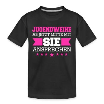 Jugendweihe Mädchen Junge Erwachsen - Kinder Premium Bio T-Shirt - Schwarz - Vorne