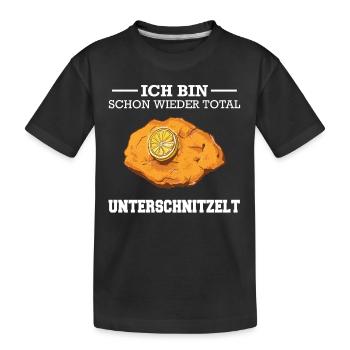 Wiener Schnitzel Plätzli Österreich Essen - Kinder Premium Bio T-Shirt - Schwarz - Vorne