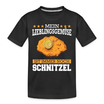 Wiener Schnitzel Plätzli Österreich Essen - Kinder Premium Bio T-Shirt - Schwarz - Vorne
