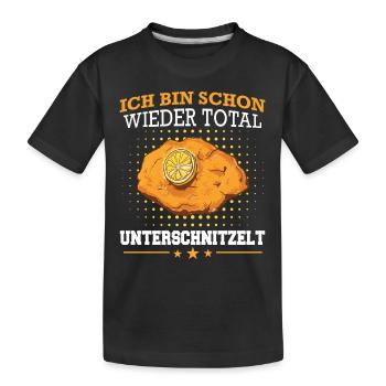 Wiener Schnitzel Plätzli Österreich Essen - Kinder Premium Bio T-Shirt - Schwarz - Vorne