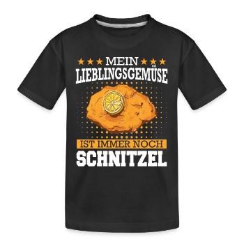 Wiener Schnitzel Plätzli Österreich Essen - Kinder Premium Bio T-Shirt - Schwarz - Vorne