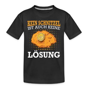 Wiener Schnitzel Plätzli Österreich Essen - Kinder Premium Bio T-Shirt - Schwarz - Vorne