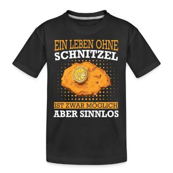 Wiener Schnitzel Plätzli Österreich Essen - Kinder Premium Bio T-Shirt - Schwarz - Vorne