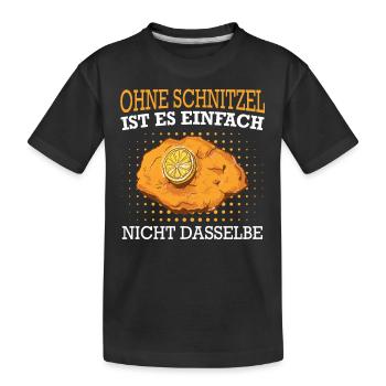 Wiener Schnitzel Plätzli Österreich Essen - Kinder Premium Bio T-Shirt - Schwarz - Vorne