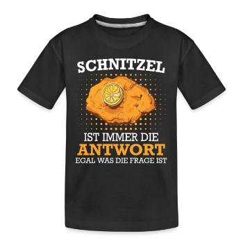 Wiener Schnitzel Plätzli Österreich Essen - Kinder Premium Bio T-Shirt - Schwarz - Vorne
