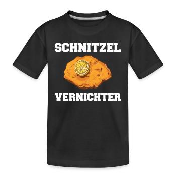 Wiener Schnitzel Plätzli Österreich Essen - Kinder Premium Bio T-Shirt - Schwarz - Vorne