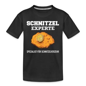Wiener Schnitzel Plätzli Österreich Essen - Kinder Premium Bio T-Shirt - Schwarz - Vorne