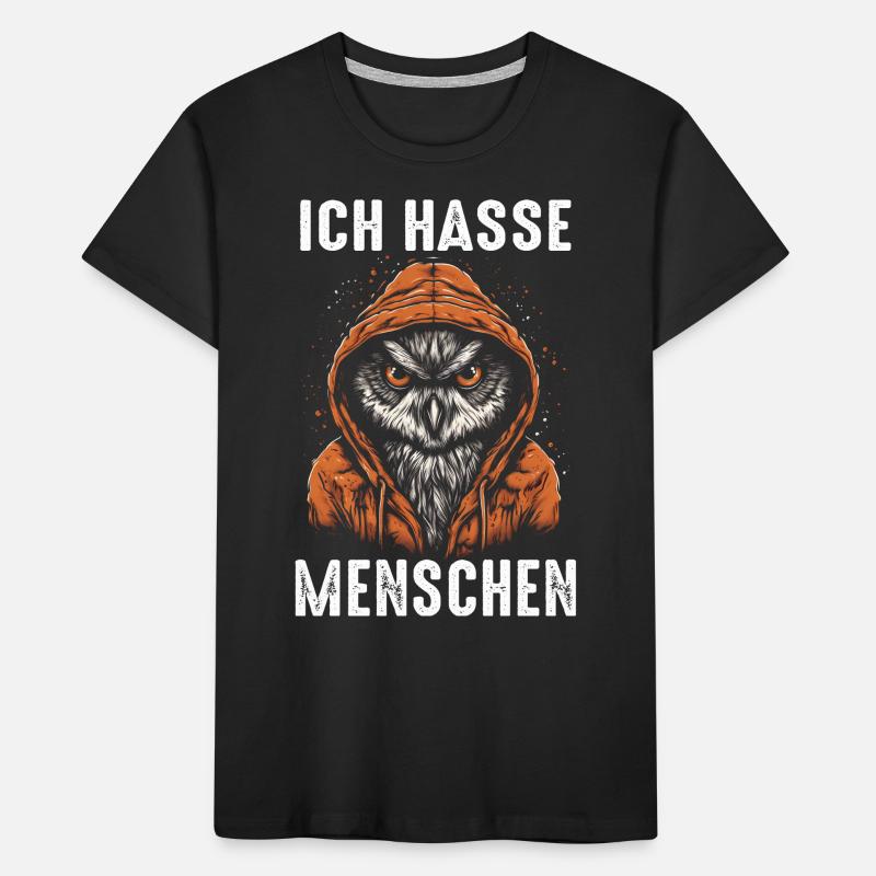 Nachteule Eule Eulen Vogel Kinder Premium Bio T-Shirt