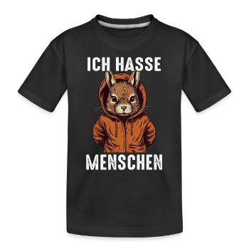 Hase Hasen Kaninchen Haustier - Kinder Premium Bio T-Shirt - Schwarz - Vorne