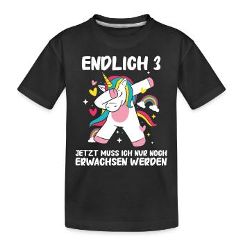 Geschenk 3 Jahre Geburtstagskind - Kinder Premium Bio T-Shirt - Schwarz - Vorne