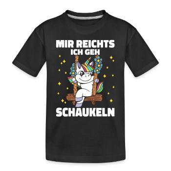 Einhorn Einhörner Fabelwesen Mystisch - Kinder Premium Bio T-Shirt - Schwarz - Vorne