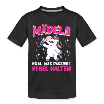 Einhorn Einhörner Fabelwesen Mystisch - Kinder Premium Bio T-Shirt - Schwarz - Vorne