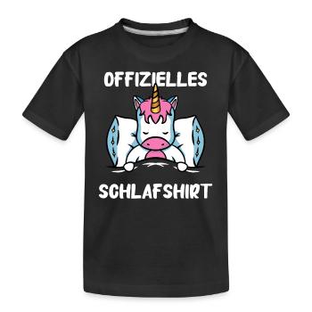 Einhorn Einhörner Fabelwesen Mystisch - Kinder Premium Bio T-Shirt - Schwarz - Vorne