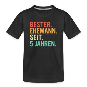5 Hochzeitstag Geschenk Ehejahre - Kinder Premium Bio T-Shirt - Schwarz - Vorne