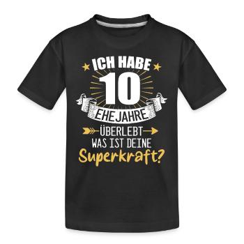 10 Hochzeitstag Geschenk Ehejahre - Kinder Premium Bio T-Shirt - Schwarz - Vorne