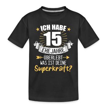 15 Hochzeitstag Geschenk Ehejahre - Kinder Premium Bio T-Shirt - Schwarz - Vorne