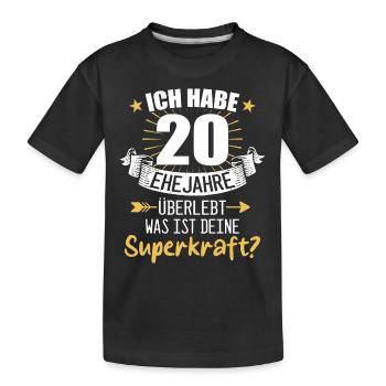 20 Hochzeitstag Geschenk Ehejahre - Kinder Premium Bio T-Shirt - Schwarz - Vorne