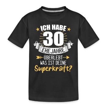 30 Hochzeitstag Geschenk Ehejahre - Kinder Premium Bio T-Shirt - Schwarz - Vorne