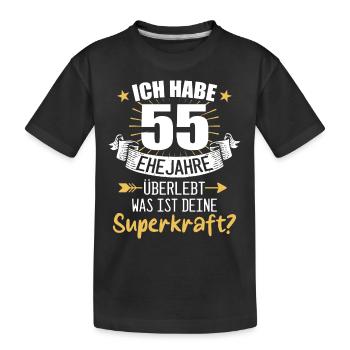 55 Hochzeitstag Geschenk Ehejahre - Kinder Premium Bio T-Shirt - Schwarz - Vorne