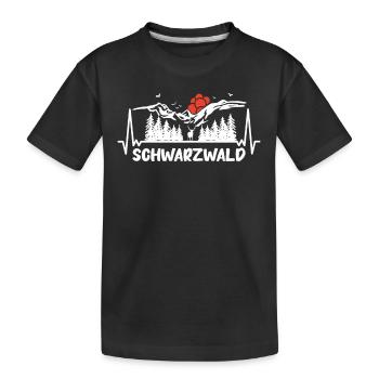 Schwarzwald Schwarzwälder Baden-Württemberg - Kinder Premium Bio T-Shirt - Schwarz - Vorne