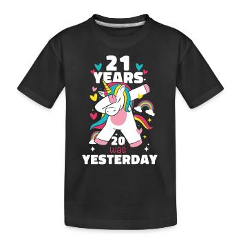 Cadeau 21 ans anniversaire enfant - T-shirt bio Premium Enfant - noir - Devant