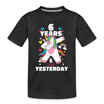 Cadeau 6 ans anniversaire garçon ou fille - T-shirt bio Premium Enfant - noir - Devant