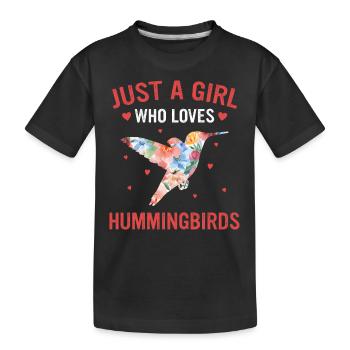Hummingbird Hummingbird Bird Hummingbird Animal - Kids' Premium Organic T-Shirt - black - Front