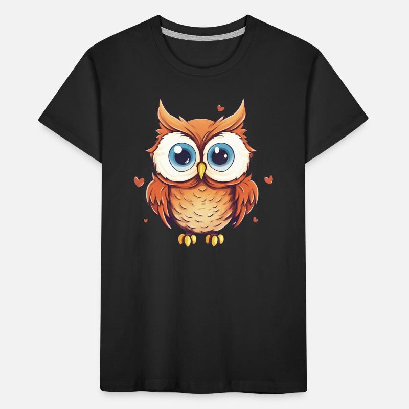 Nachteule Eule Eulen Vogel Kinder Premium Bio T-Shirt