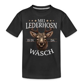 Hirsch Trachtenshirt Geweih Hirsche - Kinder Premium Bio T-Shirt - Schwarz - Vorne