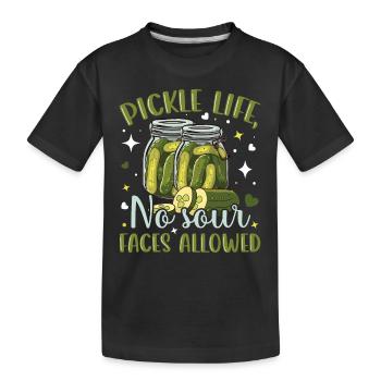 Pickle life- Gurken Geschenke- Gurken Tshirt - Kinder Premium Bio T-Shirt - Schwarz - Vorne