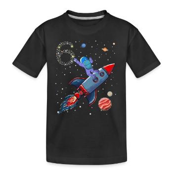 Astronaut Rocket 6 Years Birthday Space Star - Kids' Premium Organic T-Shirt - black - Front