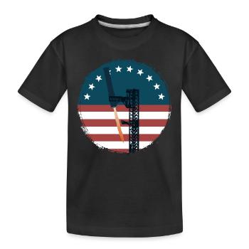 Raumfahrt - Rakete - Greifarme - auffangen - Kinder Premium Bio T-Shirt - Schwarz - Vorne