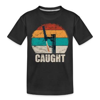 Caught - Raumfahrt - Rakete - Greifarme - fangen - Kinder Premium Bio T-Shirt - Schwarz - Vorne