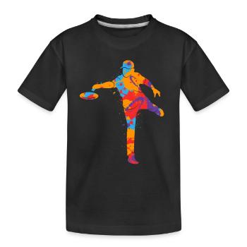 Bunter Discgolf Korb Disc Golf Jungen Discgolfer - Kinder Premium Bio T-Shirt - Schwarz - Vorne