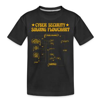 Flussdiagramm zur Lösung der Cybersicherheit - Kinder Premium Bio T-Shirt - Schwarz - Vorne