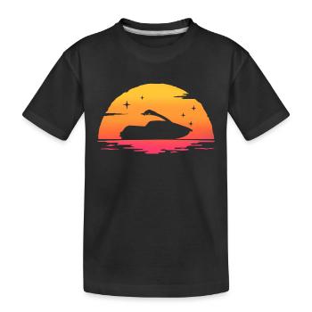 Sonnenaufgang Jetski Jetski Wassersport - Kinder Premium Bio T-Shirt - Schwarz - Vorne