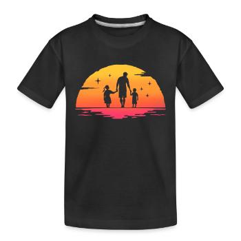 Father and daughter - father and son, father son and daughter - Kids' Premium Organic T-Shirt - black - Front