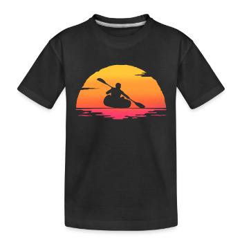 sunrise canoë canoéiste kayak pagayer kayakiste - T-shirt bio Premium Enfant - noir - Devant