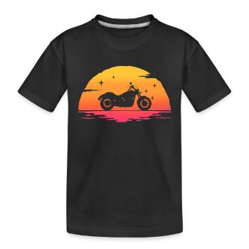 Sunrise Motorrad Cruiser Motorrad Motorrad Motorrad T-Shir - Kinder Premium Bio T-Shirt - Schwarz - Vorne
