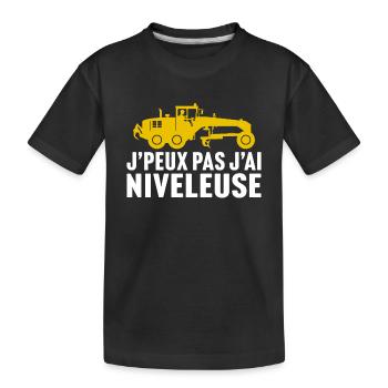 j'peux pas j'ai niveleuse t-shirt chantier - T-shirt bio Premium Enfant - noir - Devant