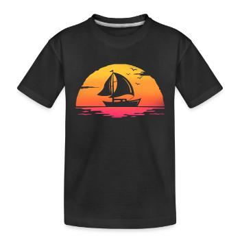 Sunrise Sail Sailing Captain T-Shirt Segelboot Boot - Kinder Premium Bio T-Shirt - Schwarz - Vorne