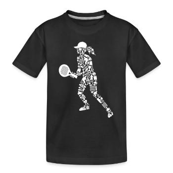 Padel Tennis Spielerin Symbole Mädchen Padel - Kinder Premium Bio T-Shirt - Schwarz - Vorne