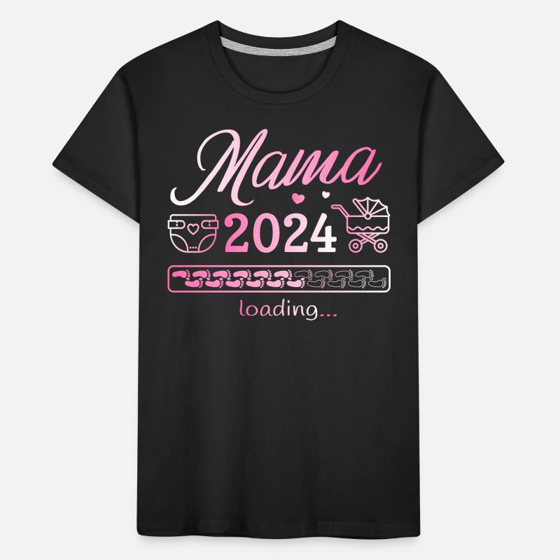 Werdende Mama 2024 Loading Schwanger Mutter Kinder Premium Bio T-Shirt