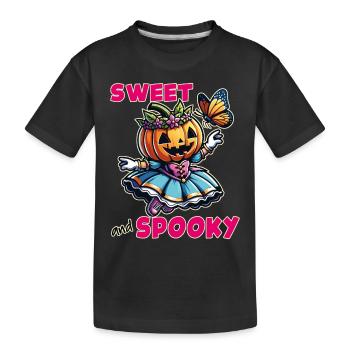 Cute Halloween Princess with Butterfly - Kids' Premium Organic T-Shirt - black - Front