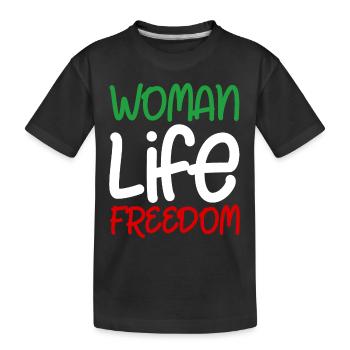 Woman Life Freedom Iran Women's Rights - Kids' Premium Organic T-Shirt - black - Front