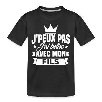 I can't I bet with my son - Kids' Premium Organic T-Shirt - black - Front