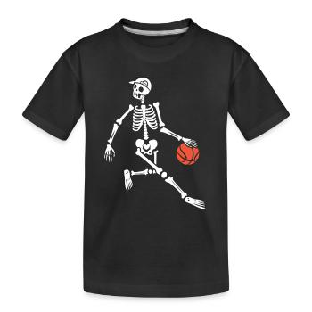 Joueur de basket-ball squelette joueur de basket-ball basket-ball - T-shirt bio Premium Enfant - noir - Devant