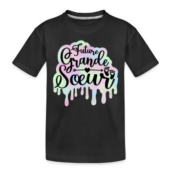 Annonce Bébé Surprise 2024 Future Grande Soeur - T-shirt bio Premium Enfant - noir - Devant