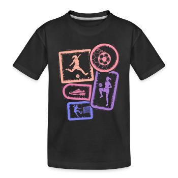 Soccer Player Soccer Kids Women Soccer Player - Kids' Premium Organic T-Shirt - black - Front