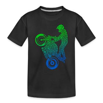 Rennmotorrad Motorrad Fahrer Jungen Rennmaschine - Kinder Premium Bio T-Shirt - Schwarz - Vorne